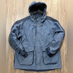 Vintage 90s GAP Hooded Nylon Parka Jacket Blue Utility M